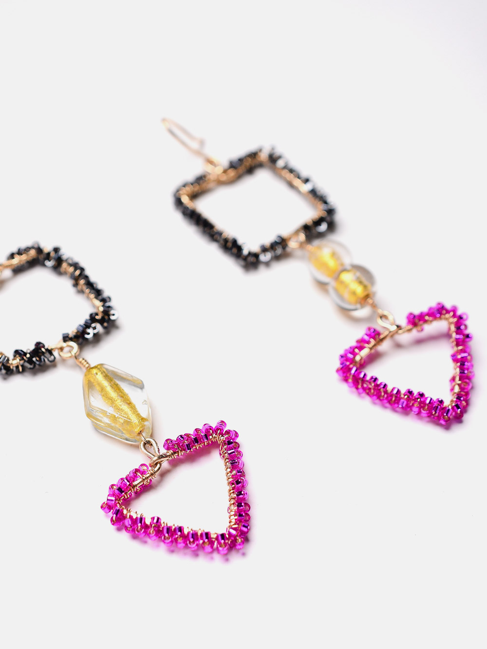 14k gold filled drop earrings with colorful beads