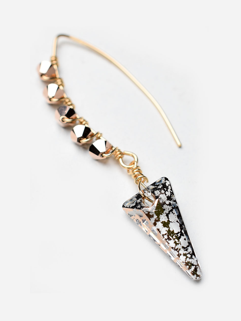 14k gold filled drop earrings with bronze crystals